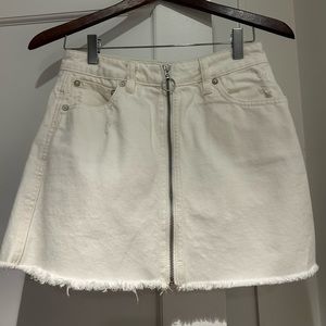 White denim free people skirt. Size 25.